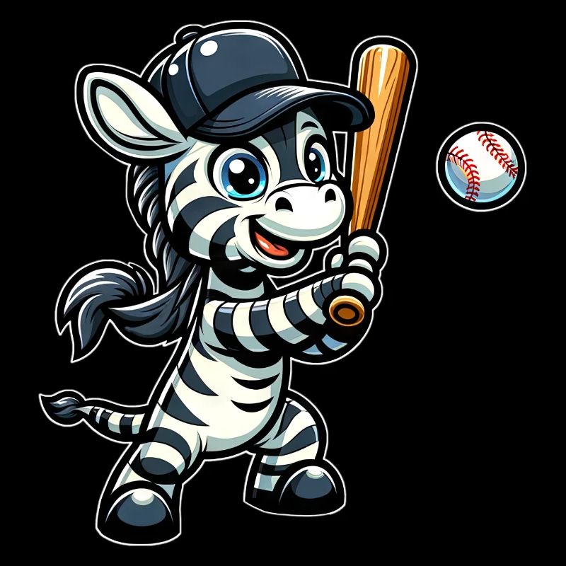 Zebra Baseball Player - Stripes, Speed