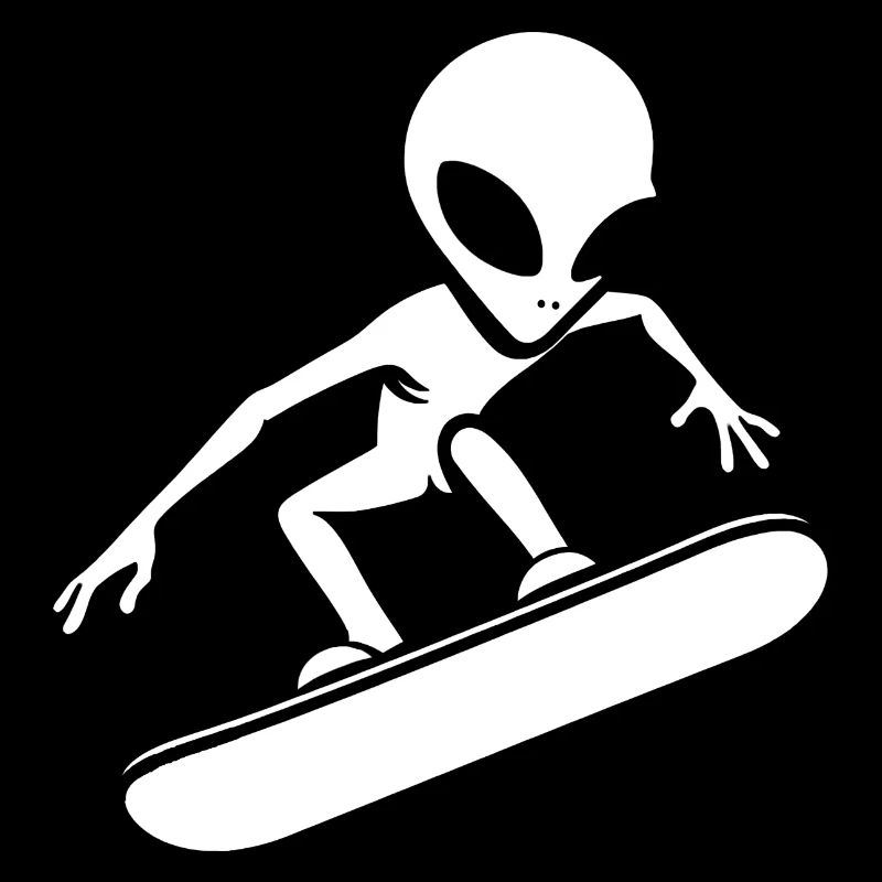 Minimalistisches Design: Alien Snowboarder