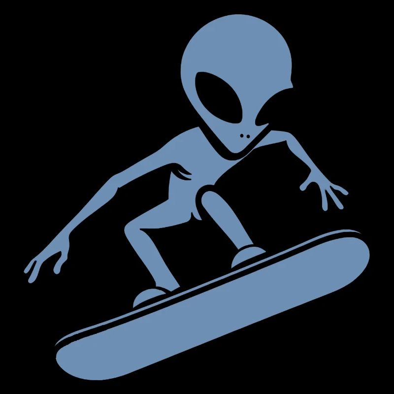 Minimalistisches Design: Alien Snowboarder