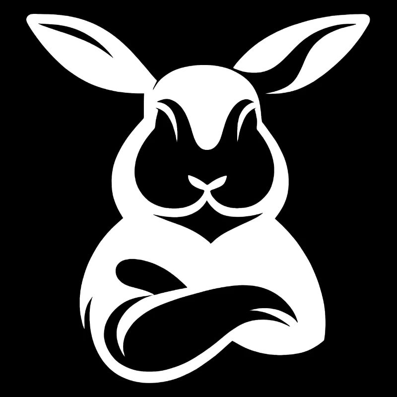 Lapin avec silhouette de bras croisés