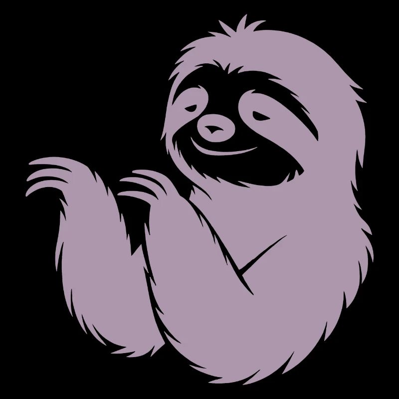 Cool Sloth Silhouette Portrait Face Head