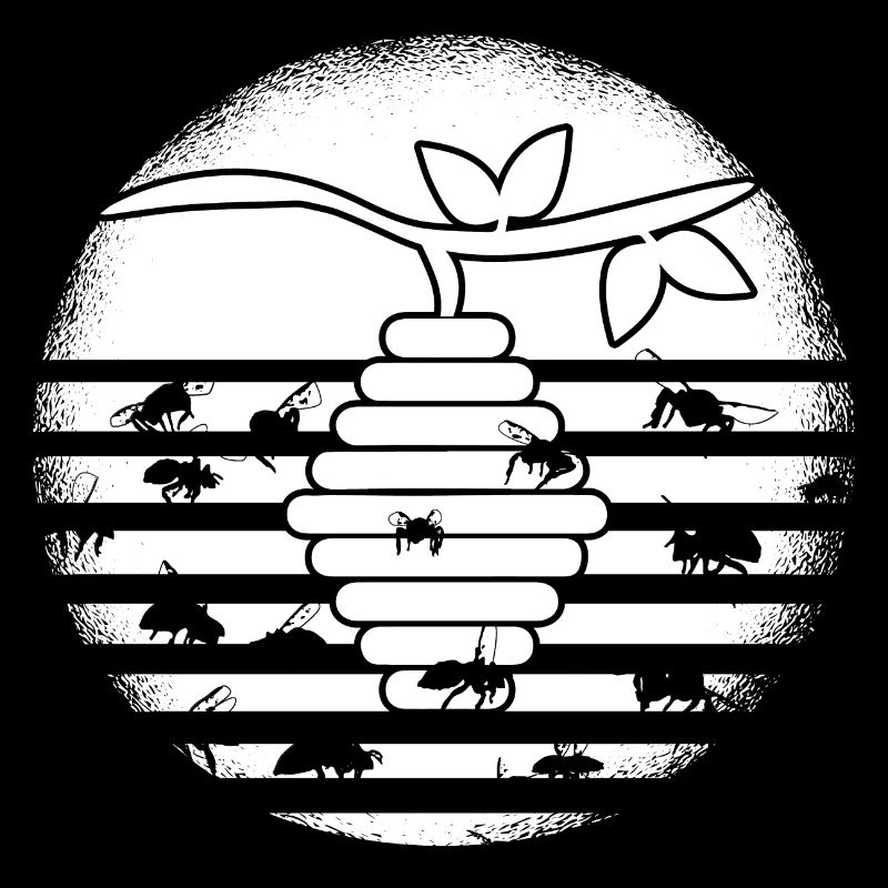 Bee Swarm Of Bees Retro Beekeeper Save the Bees