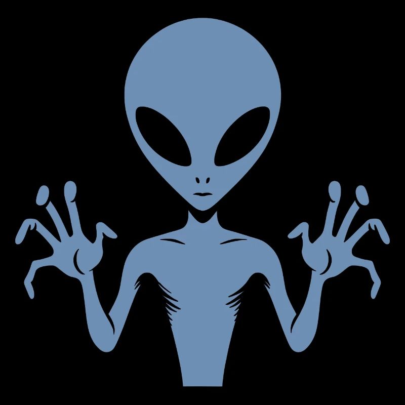 Alien-Außerirdischer-Körper-Silhouette mit Händen