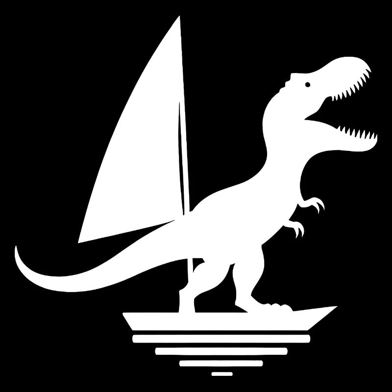 Dinosaurier T-Rex Segelboot Silhouette