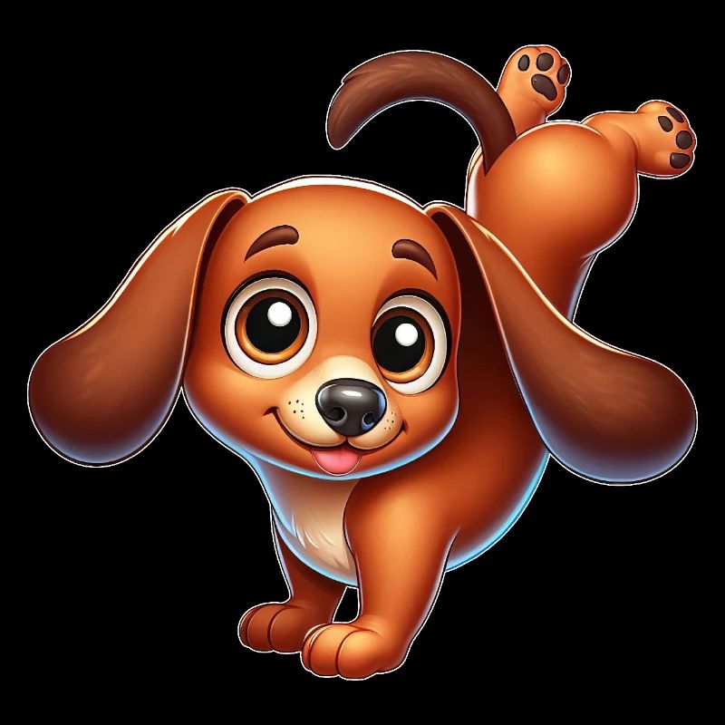 Süßer Dackel Handstand Breakdance