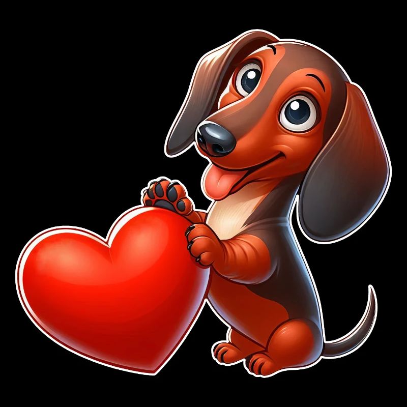 Dackel Herz Valentinstag Verliebt Liebe