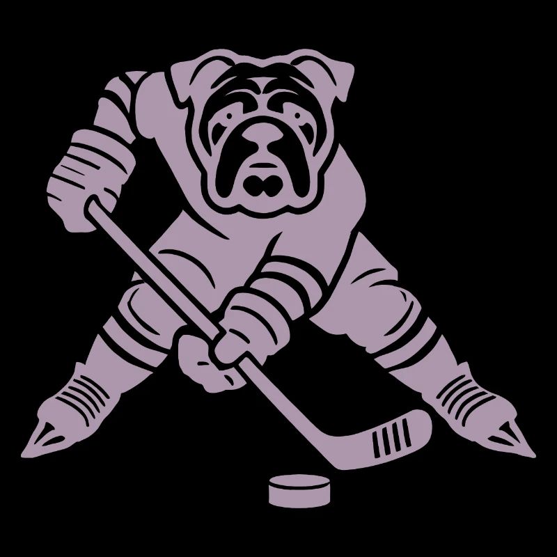 Bulldogge Eishockey Silhouette minimalistisch