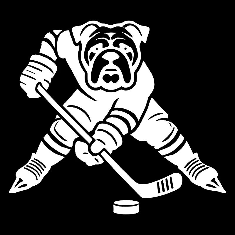 Bulldogge Eishockey Silhouette minimalistisch