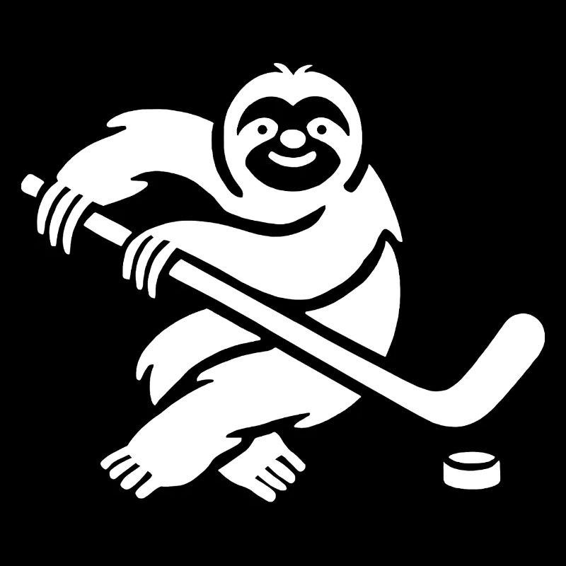 Faultier Eishockey Silhouette Minimalistisch