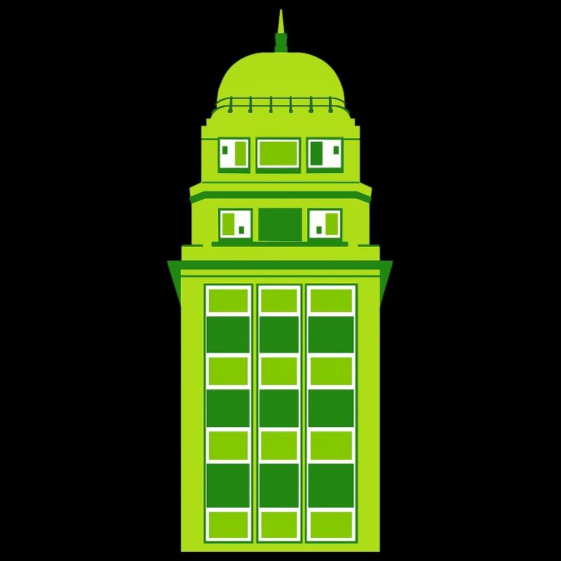 Retro Grüne Turmuhr