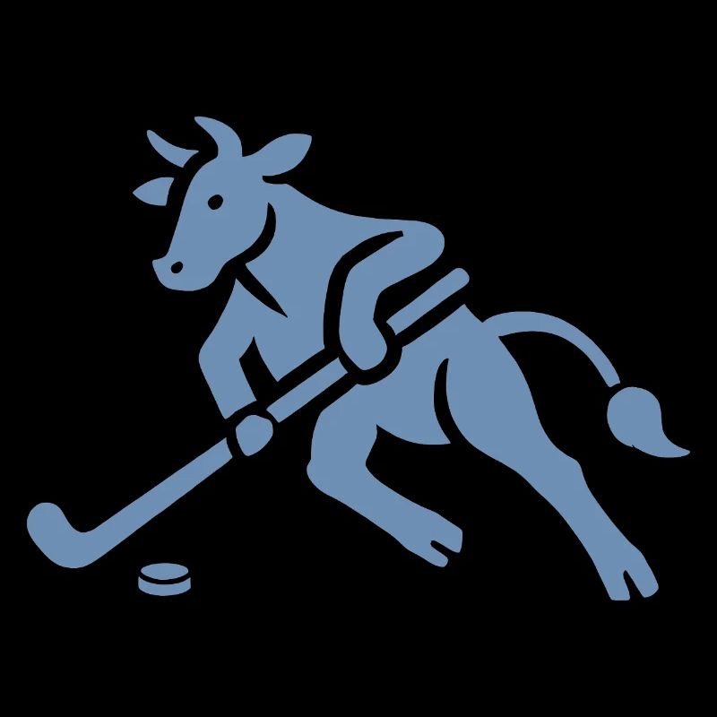 Kuh Bulle Eishockeyspieler Silhouette