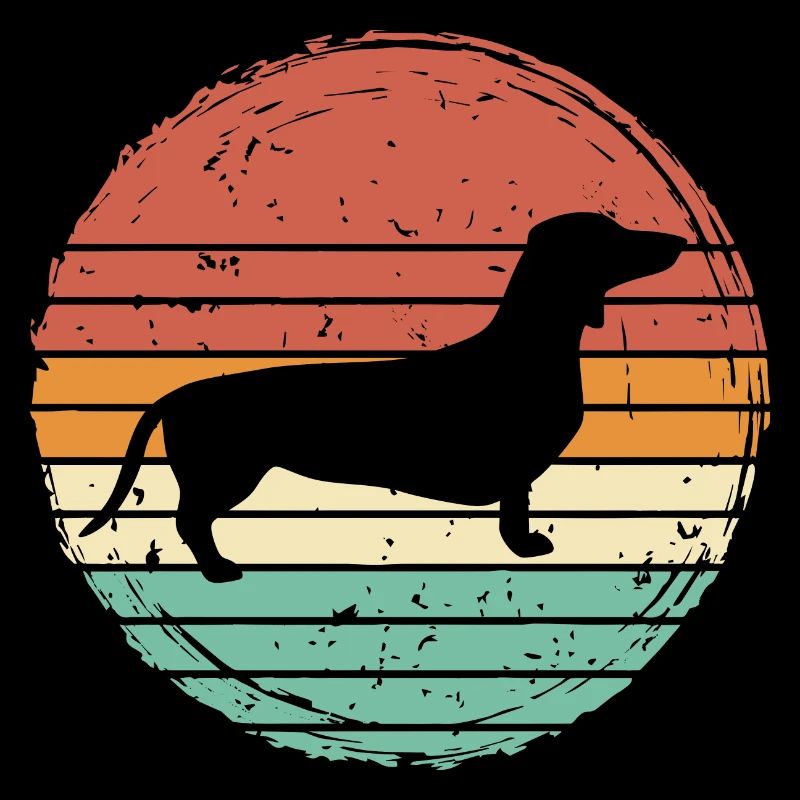 Dackel Teckel Dachshund Retro Geschenk