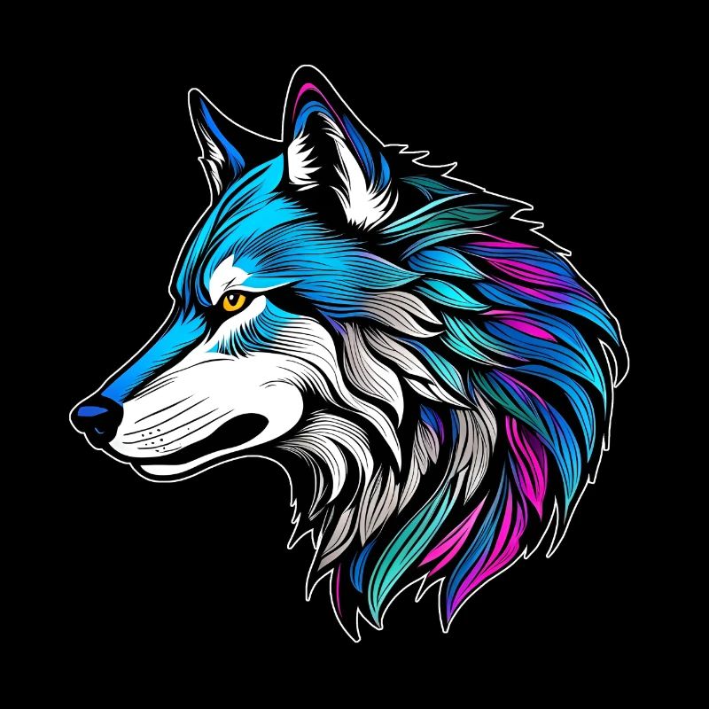 Das schöne Profil eines Wolfes