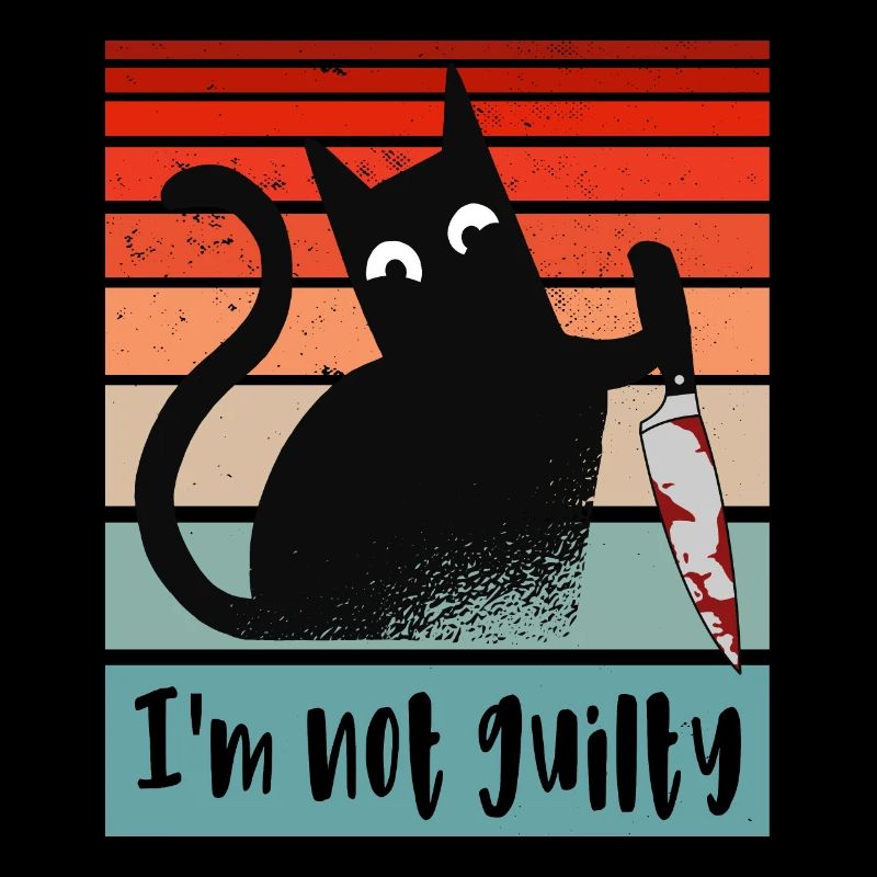 Ich bin unschuldig, Katze mit blutigem Messer