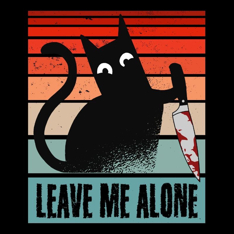 Laisse-moi tranquille, chat avec couteau