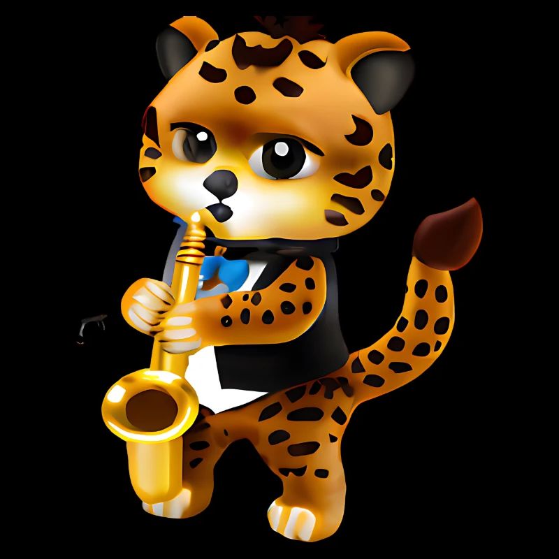 Léopard avec saxophone