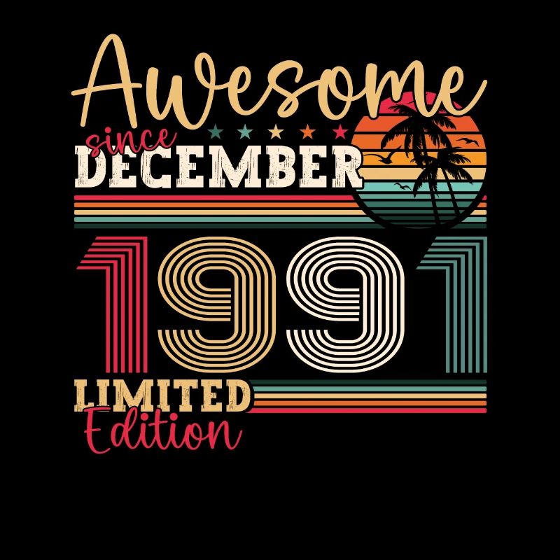 Décembre Né 1991 Cadeau de 31e anniversaire