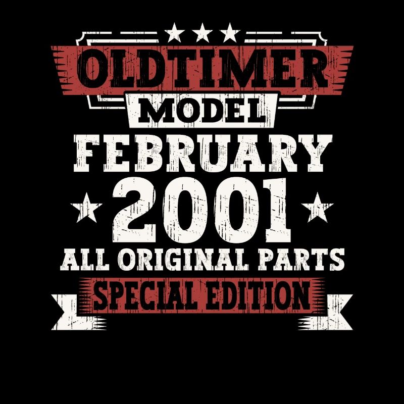 22e anniversaire Février Né 2001 Cadeau
