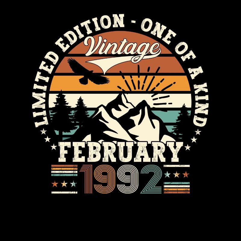 Februar Vintage 1992 Retro Geburtstag Geschenk