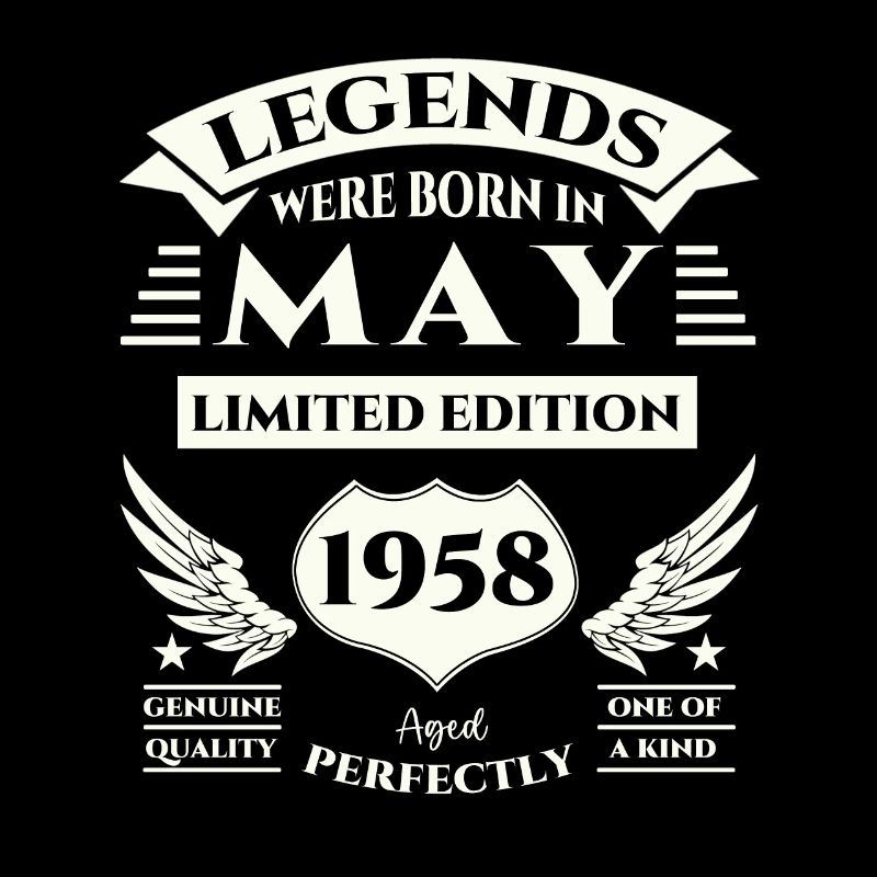65th Birthday Man Legendary May Born 1958
