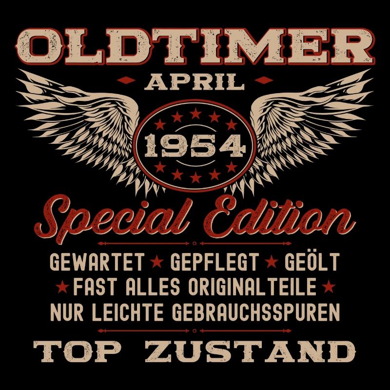 70. Geburtstag Mann Oldtimer April Jahrgang 1954