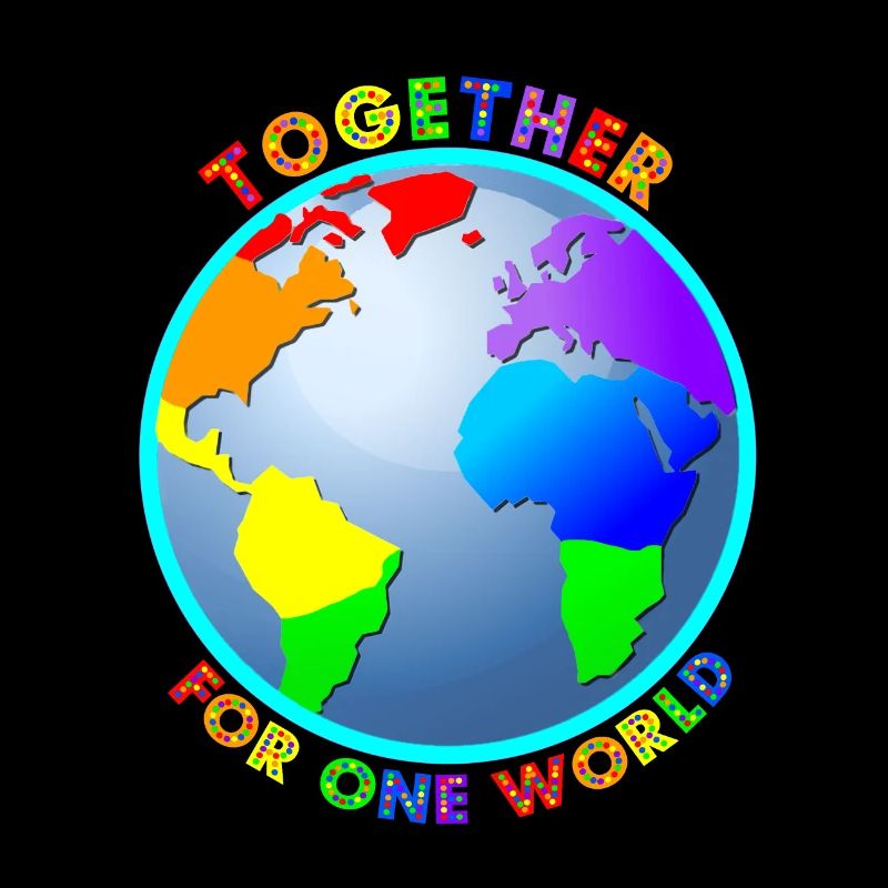 Weltkugel "For One World" - Regenbogenfarben