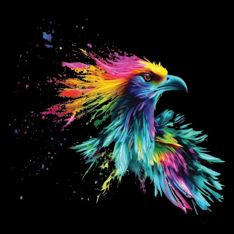 Éclaboussures de couleur colorée d’oiseau