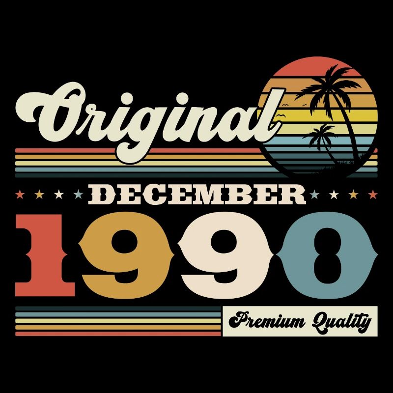 33e anniversaire Original Décembre Vintage 1990