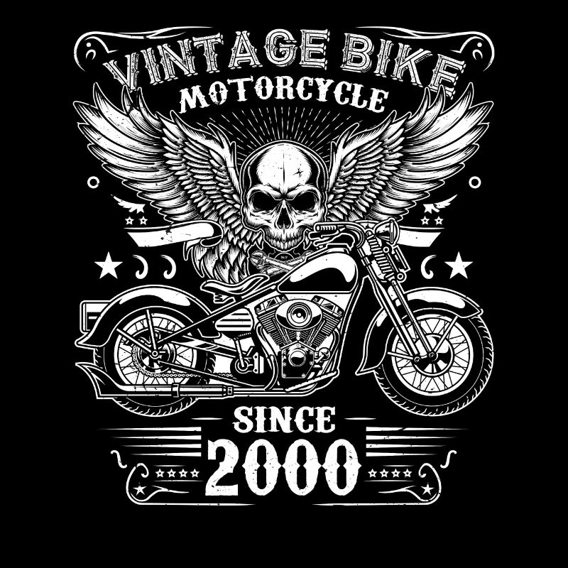 2000 Vintage Motorcycle Biker Birthday Born In 2000