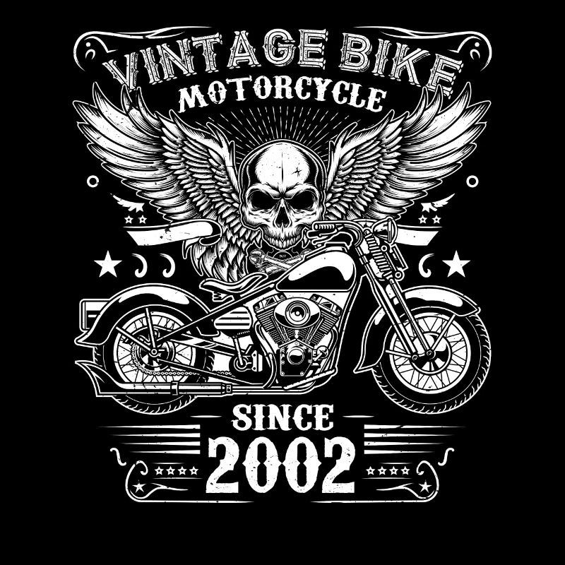 2002 Vintage Motorcycle Biker Birthday Born In 2002