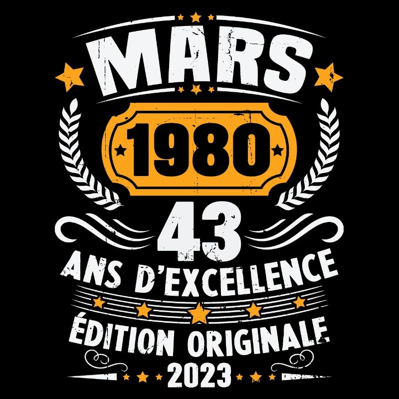 Cadeau D'anniversaire 43 Ans Mars 1980 Vintage