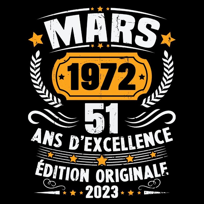 Cadeau D'anniversaire 51 Ans Mars 1972 Vintage