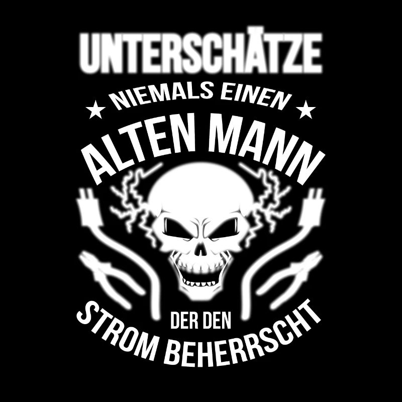 Elektriker Alter Mann der den Strom beherrscht