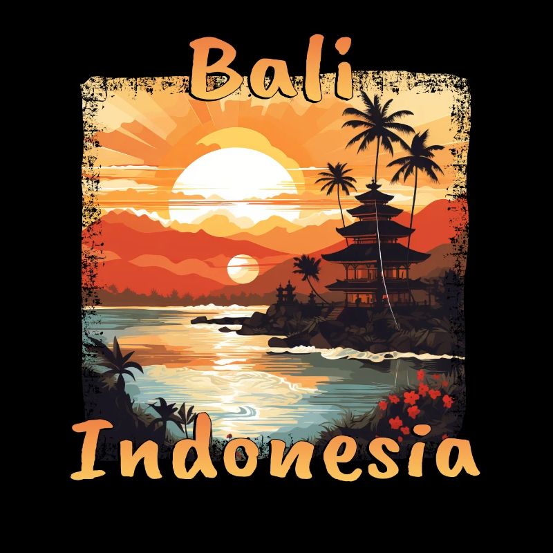 Coucher de soleil à Bali : vacances à la plage grunge