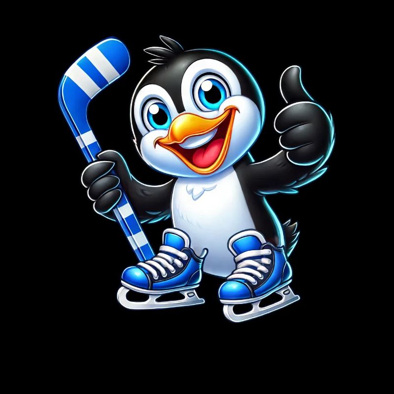 Coole Pinguin Eishockeyspieler Comic
