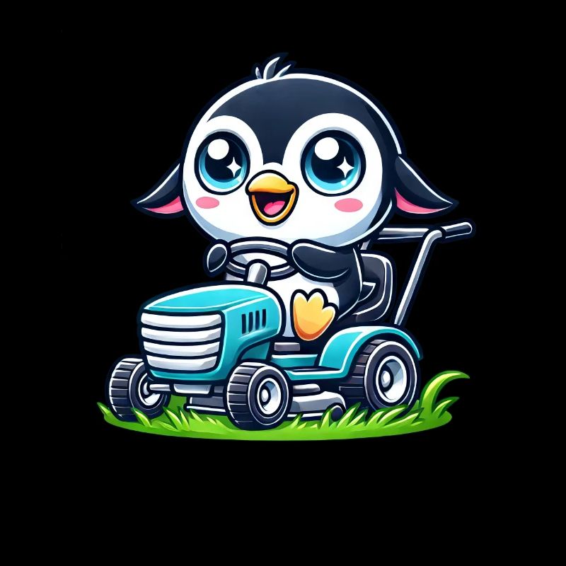 Pinguin Traktor Gartenbau Landschaftsgärtner