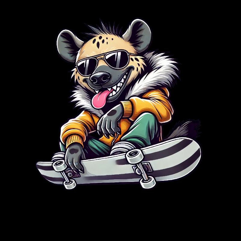 Lustige Hyäne Skateboard Comic Stil