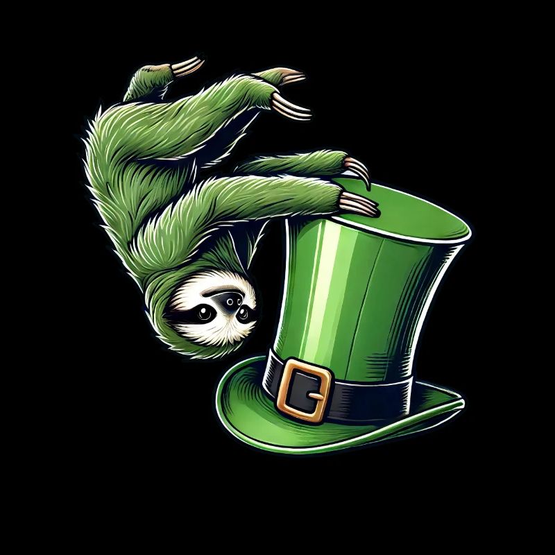 St. Patrick's Sloth Shamrock Handstand