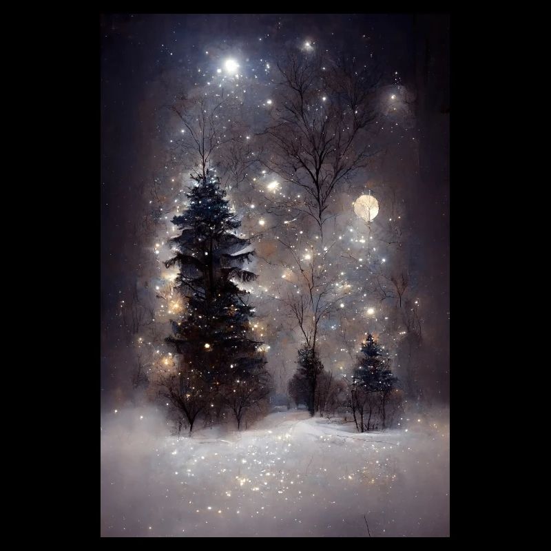 OIl Gemalter Weihnachtsbaum