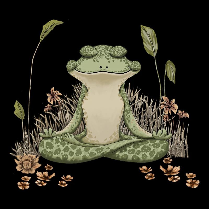 COTTAGECORE MEDITATING ZEN YOGA FROG
