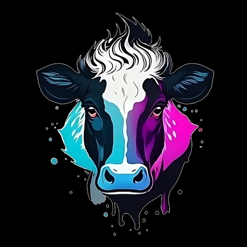 Tête de vache colorée
