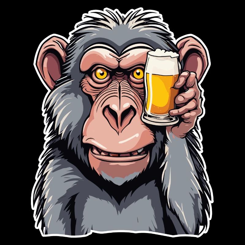 Affe / Tier / Zoo / Babian / Wild / Comic