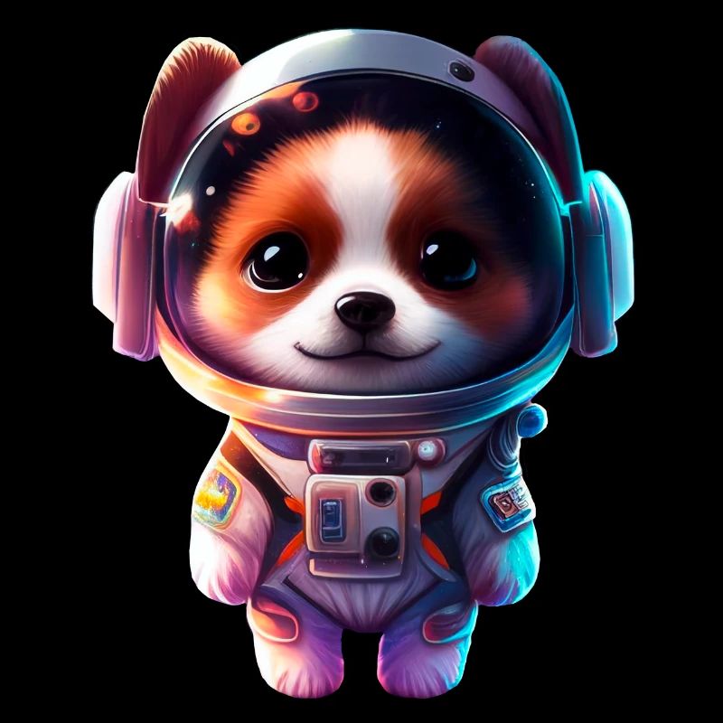 cute Korgi in a spacesuit