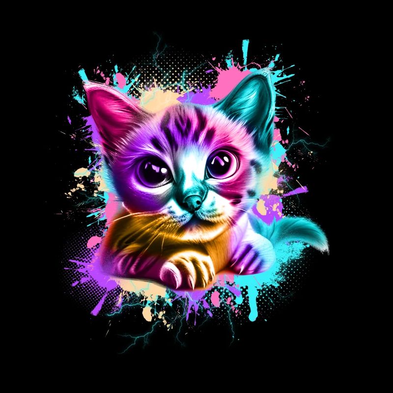 Cat Graffiti Colorful