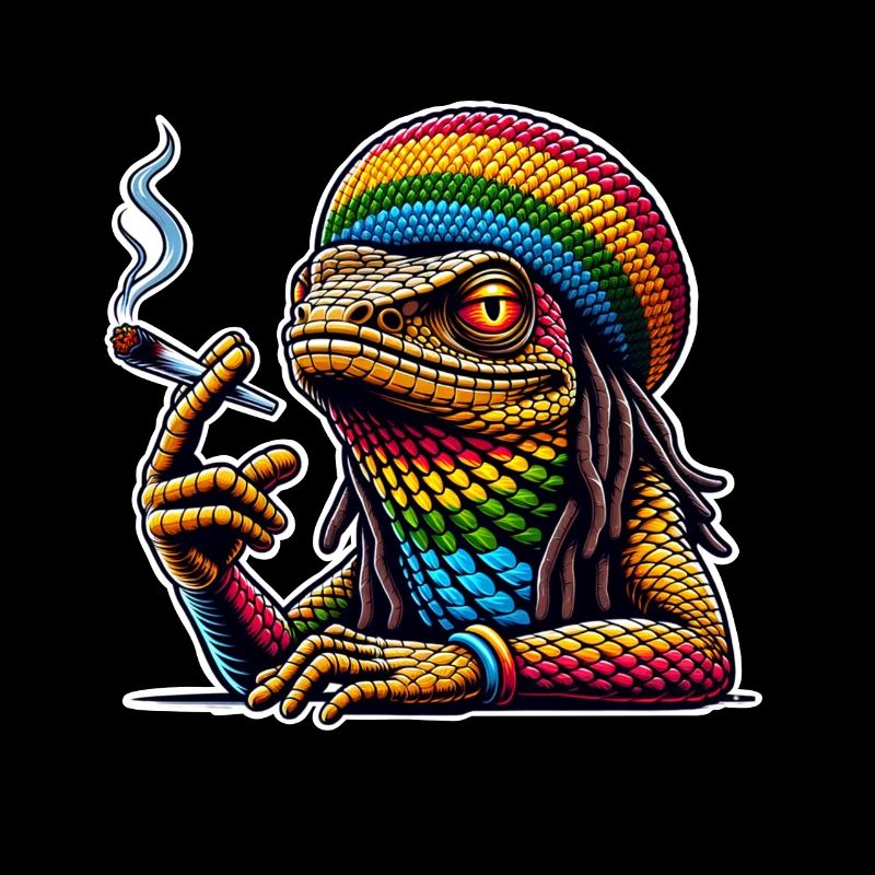 Lizard Smoking Cannabis