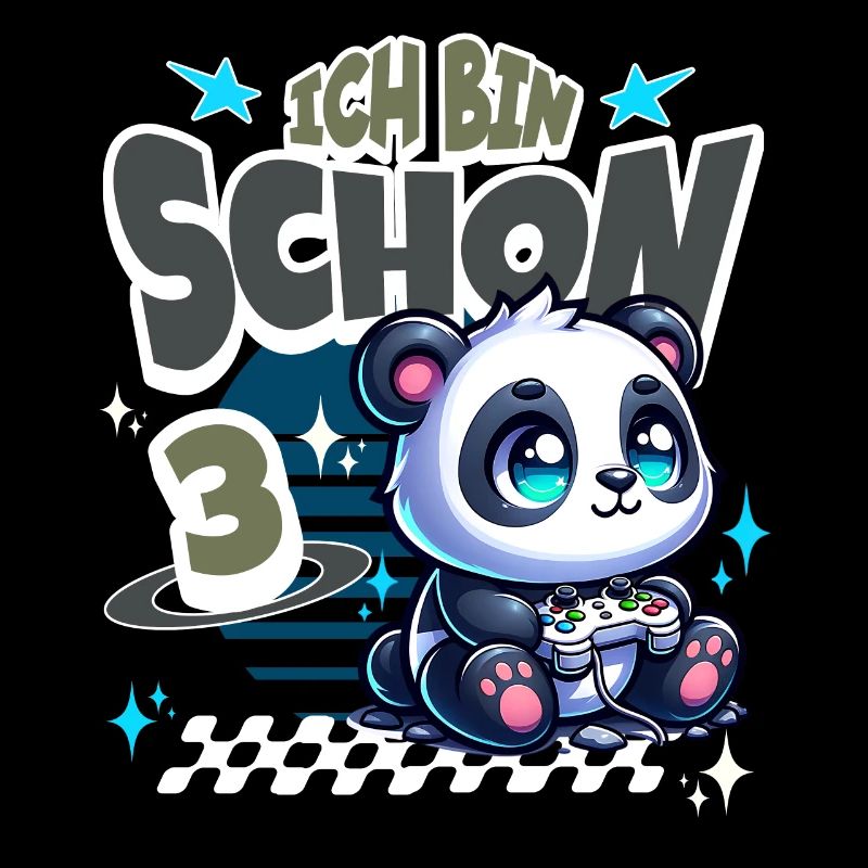 Gaming Panda 3. Geburtstag Kindergeburtstag