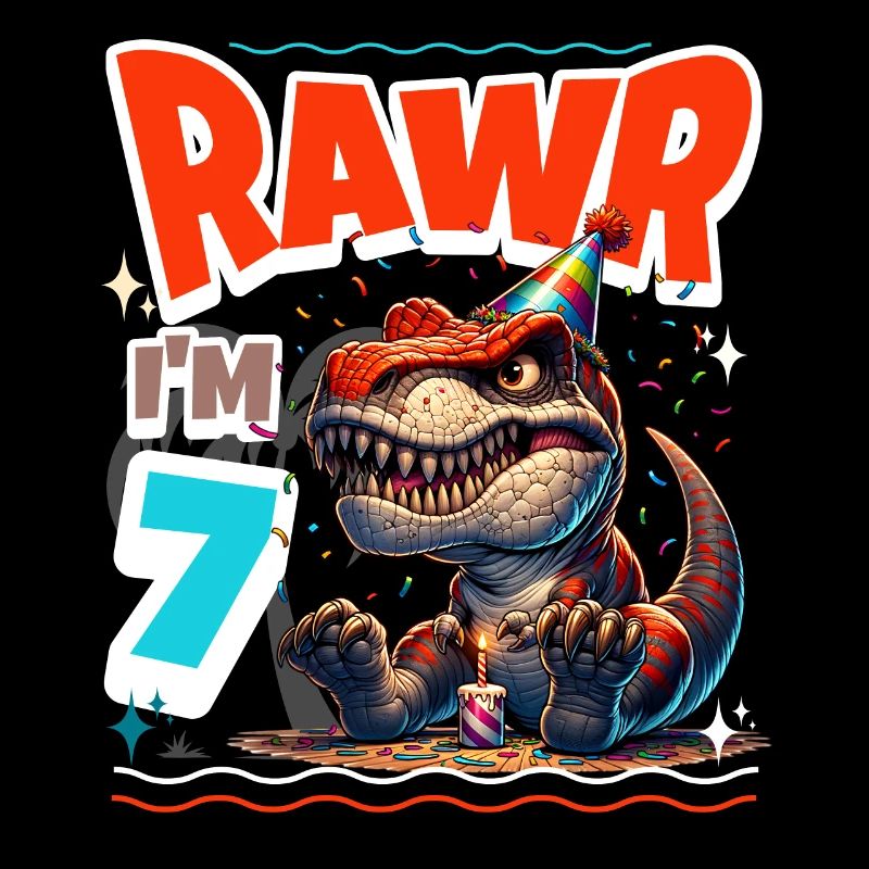 7. Geburtstag Rawr T Rex Dinosaurier