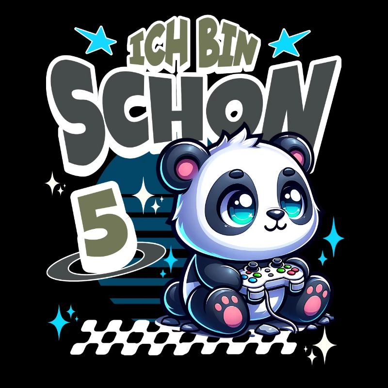 5. Geburtstag Kindergeburtstag Gaming Panda