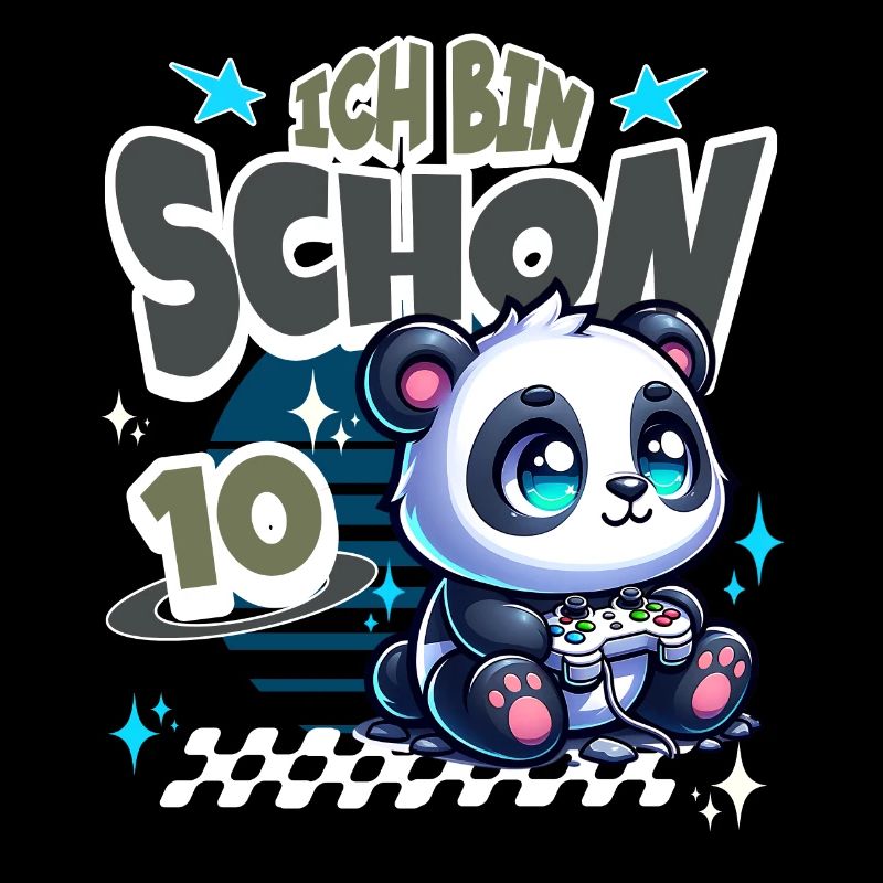 10. Geburtstag Kindergeburtstag Gaming Panda