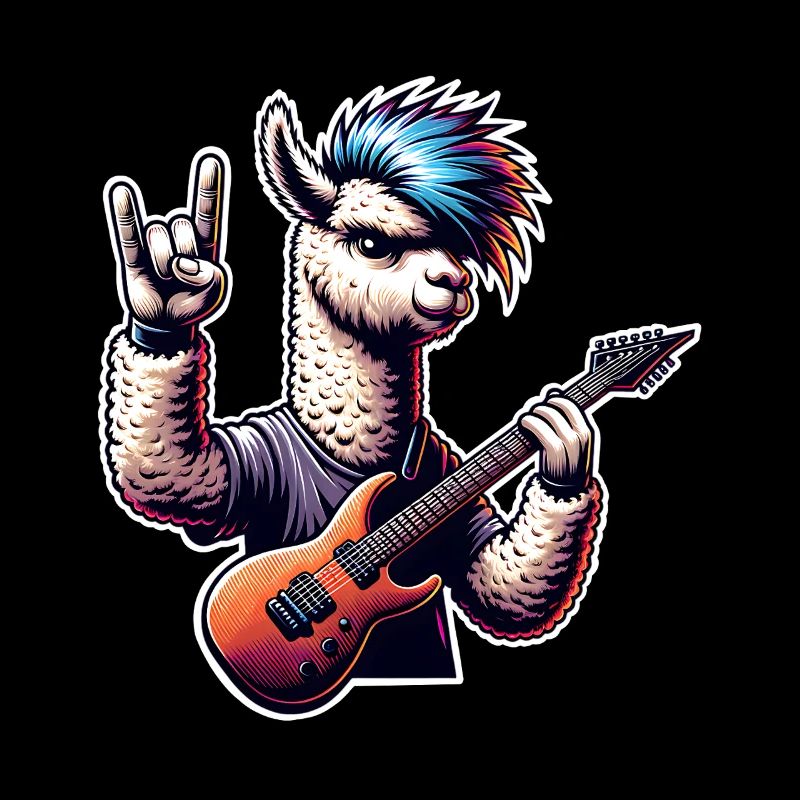 Alpaca Rock and Roll Guitarist